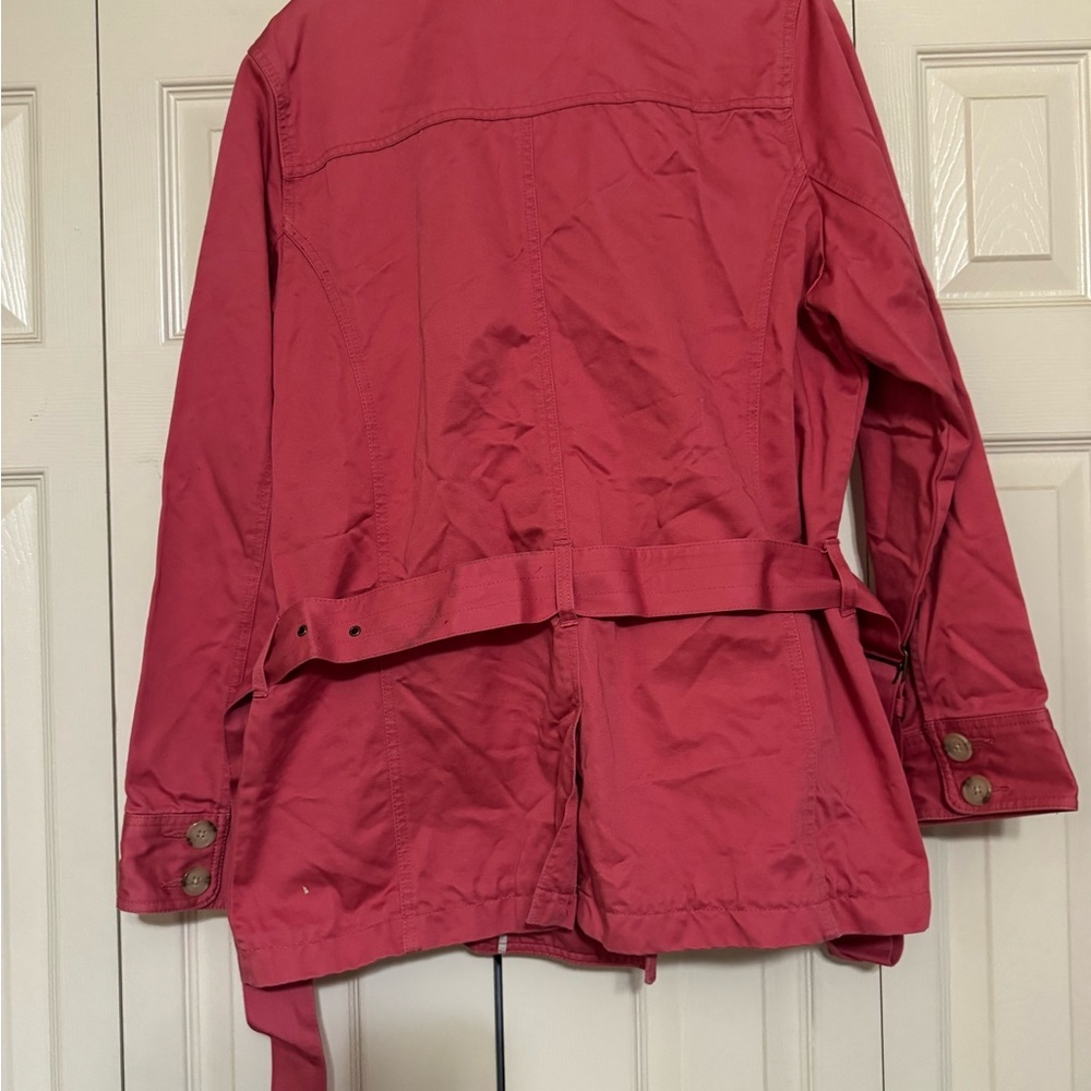 Old Navy Women's Coral Trench Coat peacoat cotton - Picture 6 of 6